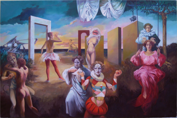 Ireneo Janni, Situazione teatrale II, 1980-1990 ca., cm 200x300